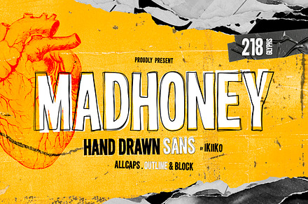 Madhoney - Hand Drawn Sans, a Handwritten Font by ikiiko