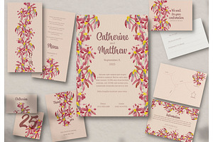 Wedding Stationary Flowers, a Print Template by McLittle Stock