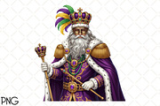 Watercolor Mardi Gras Clipart PNG, an Illustration by Black Bird Studio (Thumbnail 1 of 3)