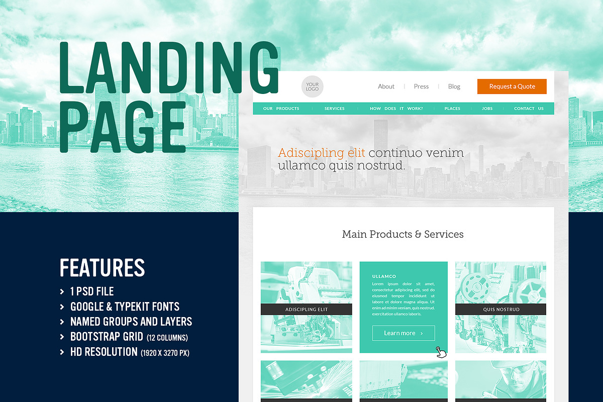 MINT ME Landing Page (PSD Template), a Landing Page Template by Better Be a Designer (Photo 1 of 4)