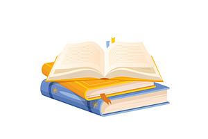 Stack of colored books, an Education Illustration by Elen_Art