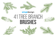 Christmas Tree Branch Brushes, a Brush Add-On by SimplDesign (Thumbnail 1 of 3)