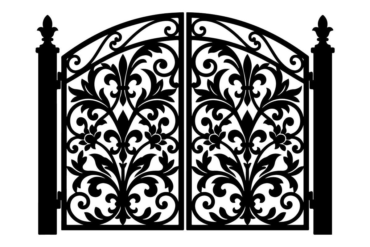 Ornamental Iron Gate Silhouette, an Object Graphic by hafijul (Photo 4 of 4)