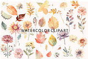 Autumn Flowers Watercolor SVG Images, a Seasonal Illustration by Image Design (Thumbnail 2 of 4)
