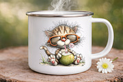 Whimsical Summer Cat Clipart, an Illustration by Digital Artistic99 (Thumbnail 9 of 9)