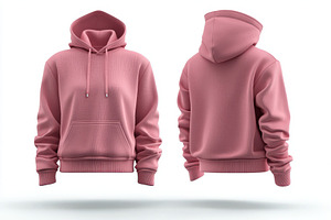 Pink Hoodie Front and Back View Casu, a Beauty & Fashion Photo by Pixeness Studio