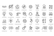 Team Work Line Icons, an Object Illustration by Tettygreen (Thumbnail 1 of 3)