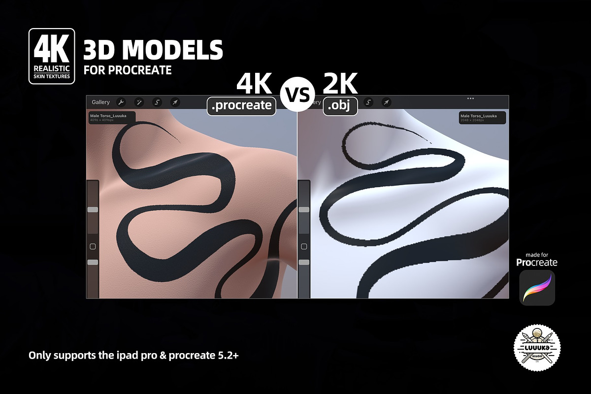 Procreate 3d Models (4K) Leg Female, a Brush Add-On by Luuuka studio (Photo 5 of 5)