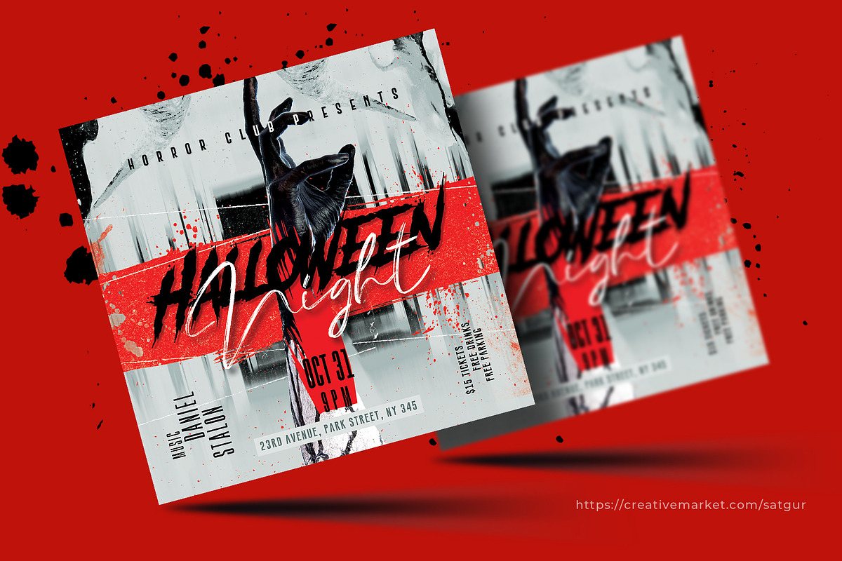 Halloween Party Flyer Template, a Flyer Template by Satgur Graphic Design (Photo 2 of 3)