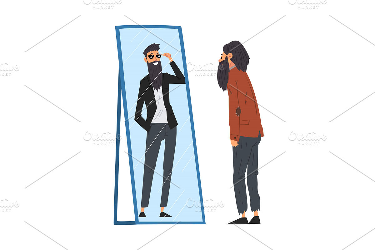 Hipster Man Standing in Front of, a Person Illustration by TopVectors