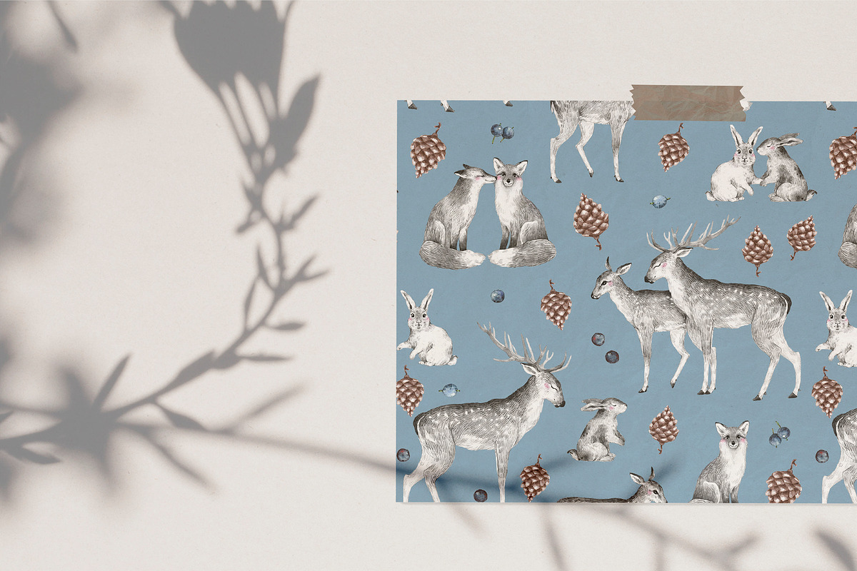 WOODLAND LOVE watercolor set, an Animal Illustration by Natali Smolova (Photo 7 of 10)