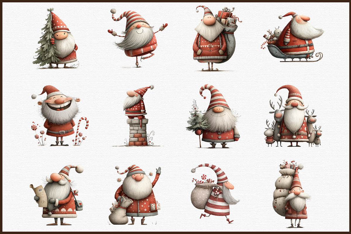 Quirky Christmas Santa Clipart, an Illustration by Sublimation Artist (Photo 3 of 6)