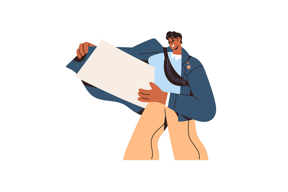 People with blank ad banners set, an Illustration by PaperTrident (Photo 6 of 17)