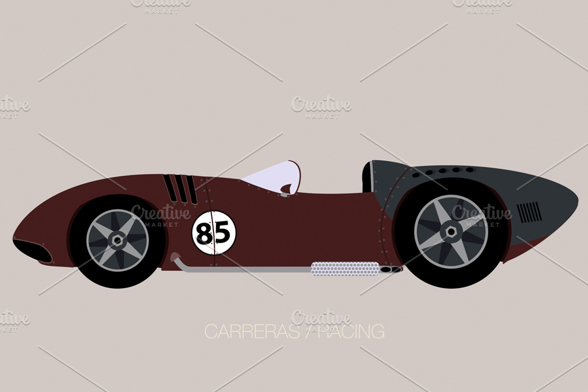 old racing car, an Illustration by FMR IBERICA