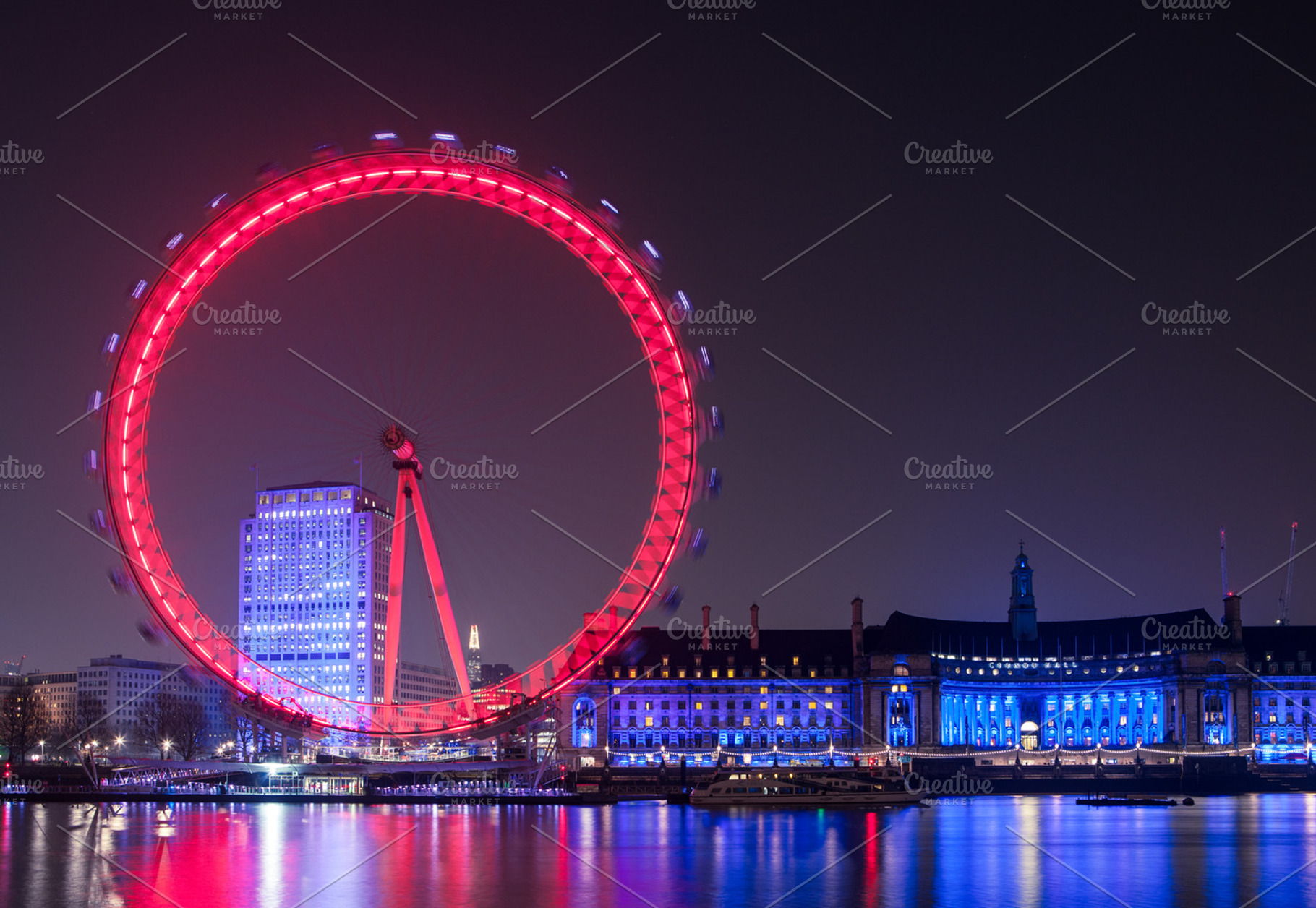 London Eye by night, an Architecture Photo by Tom Eversley