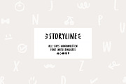Storyline all-caps handwritten font, a Handwritten Font by jyllyco (Thumbnail 1 of 10)