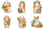 Watercolor Easter Bunny Clipart, an Illustration by Sublimation Artist (Thumbnail 3 of 7)