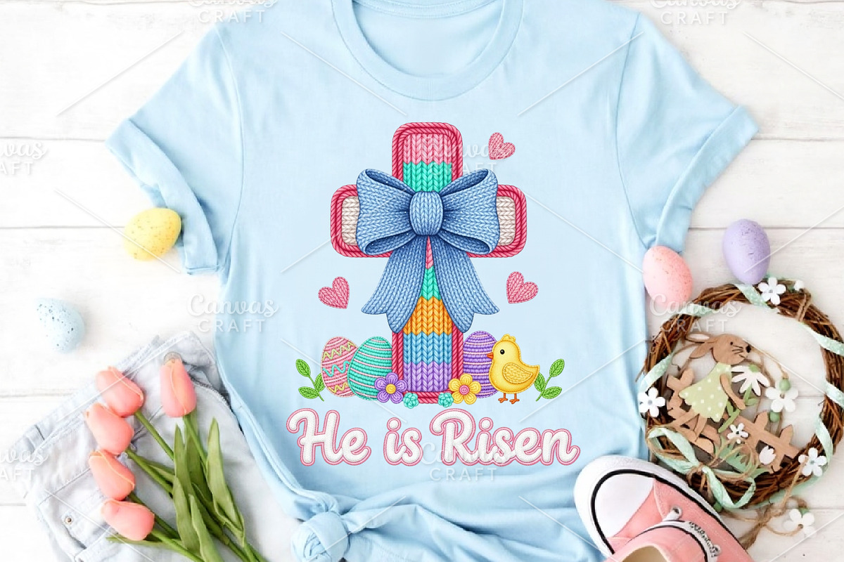 Crochet He Is Risen Easter Day PNG, an Illustration by Canvas Craft (Photo 4 of 6)