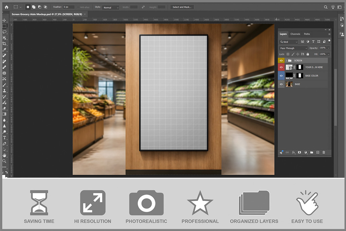 Screen Grocery Aisle PSD, an Android Mockup by Bruno's Shop (Photo 2 of 3)