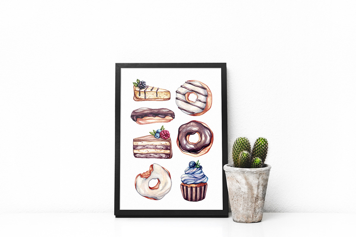 Sweet Dreams. Watercolor Sweets, a Food Illustration by Olga Olmix (Photo 10 of 12)