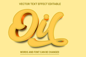 Oil Vector 3D Editable Text Effect