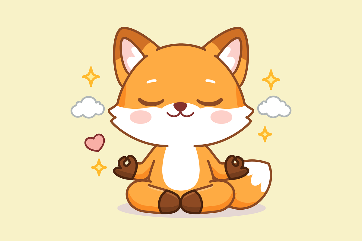 Peacefull Meditation Fox Chibi Style, an Animal Illustration by Artpon Illustration (Photo 3 of 3)
