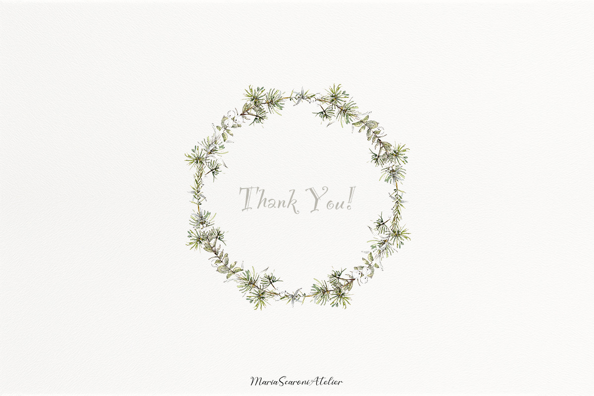 Watercolor Christmas Wreath Clipart, a Seasonal Illustration by MariaScaroniAtelier (Photo 5 of 5)