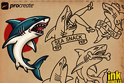Procreate Traditional Sharks, a Brush Add-On by Studio.Valhalla (Thumbnail 2 of 3)
