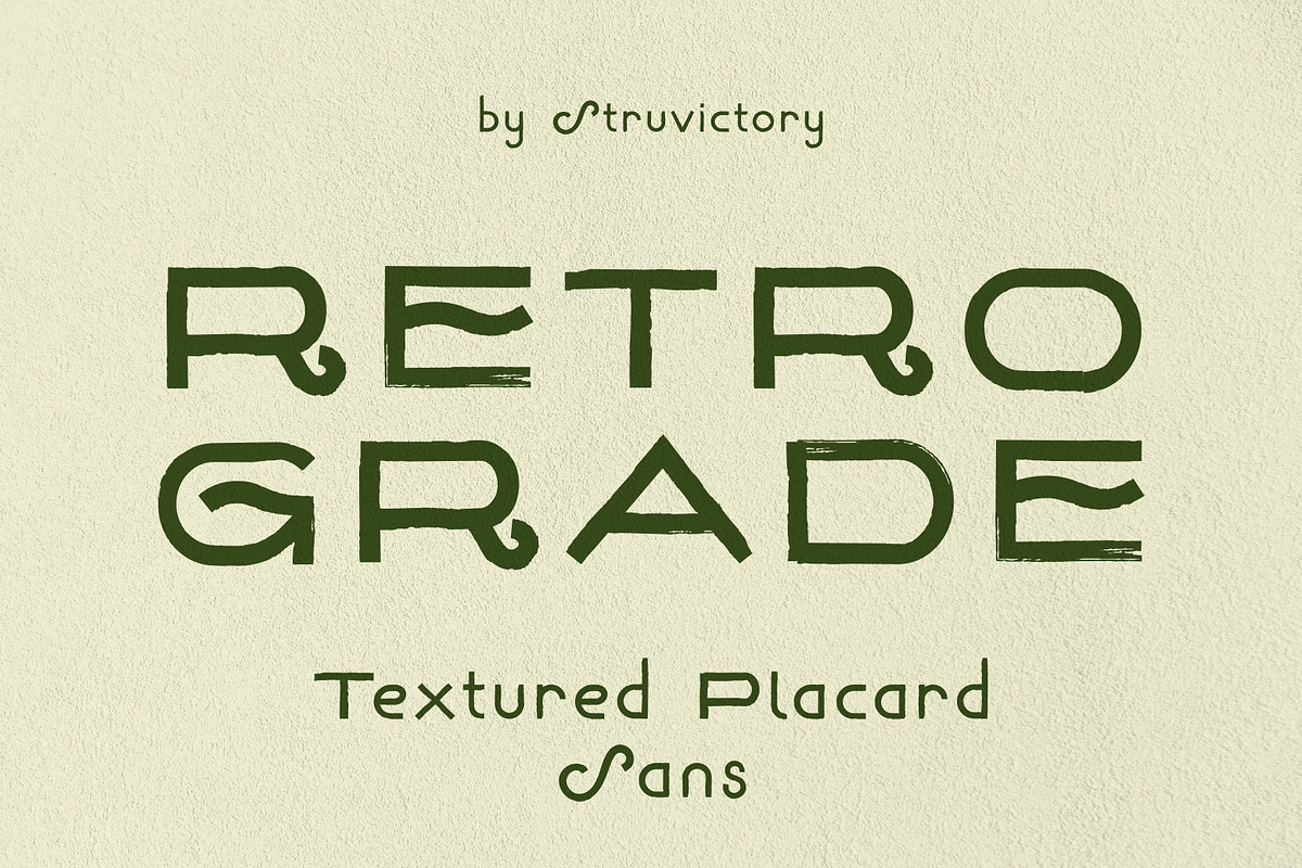 Retrograde Wide Vintage Placard Sans, a Sans Serif Font by Struvictory.art (Photo 1 of 10)