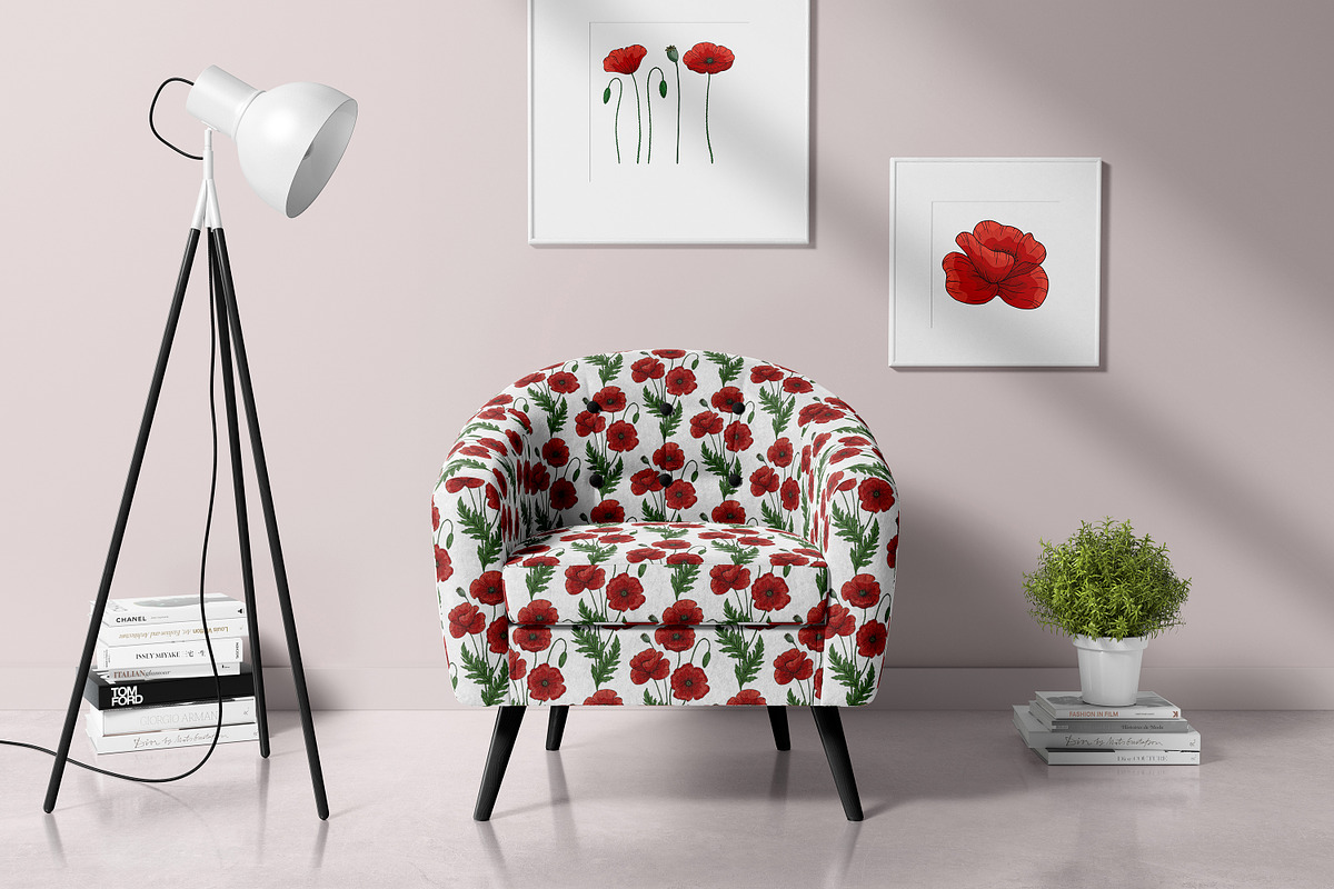 Graphic poppies. Vector set., a Pattern Graphic by TaityG (Photo 10 of 12)