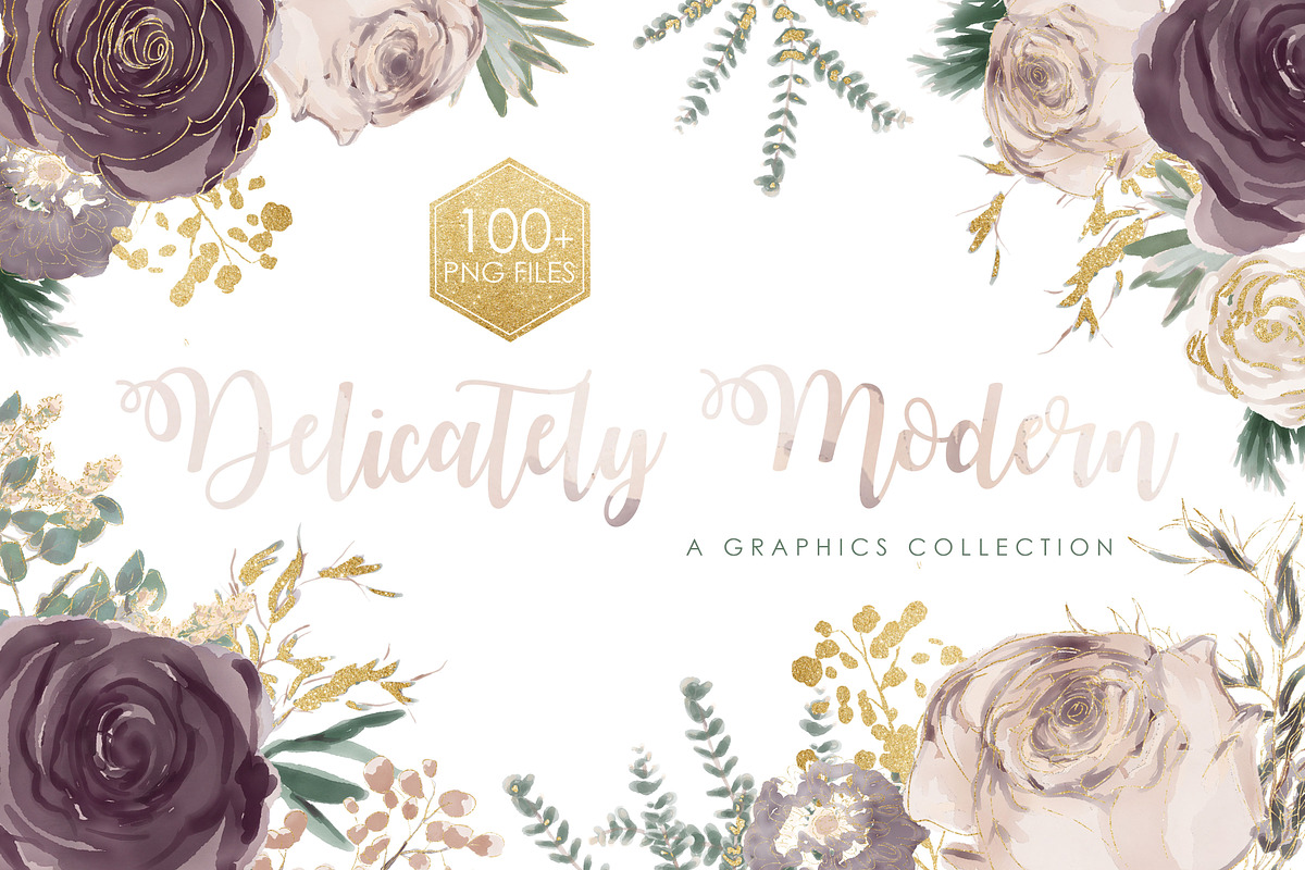 Winter Wedding Floral Graphic Set, an Illustration by Ink + Eye (Photo 1 of 7)