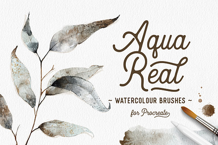 AquaReal Procreate Watercolor Set, a Brush Add-On by Lisa Glanz