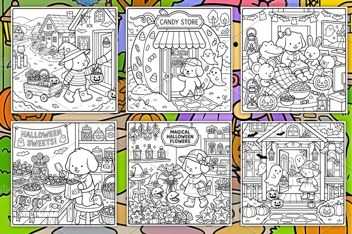 Cozy Halloween Adventures Coloring, a Seasonal Illustration by Design Station (Photo 3 of 4)