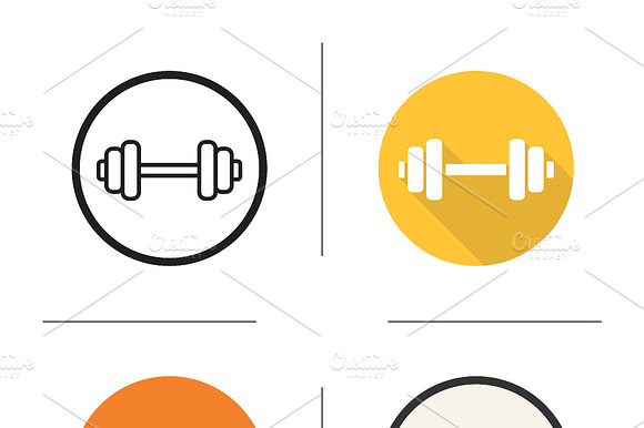 Gym Dumbbell Icons. Vector