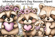Whimsical Mother's Day Raccoon Clipa, an Illustration by DreamPrint404 (Thumbnail 1 of 6)