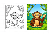 Cute Jungle Animals Coloring Book, an Animal Illustration by Ink Gallery (Thumbnail 8 of 8)