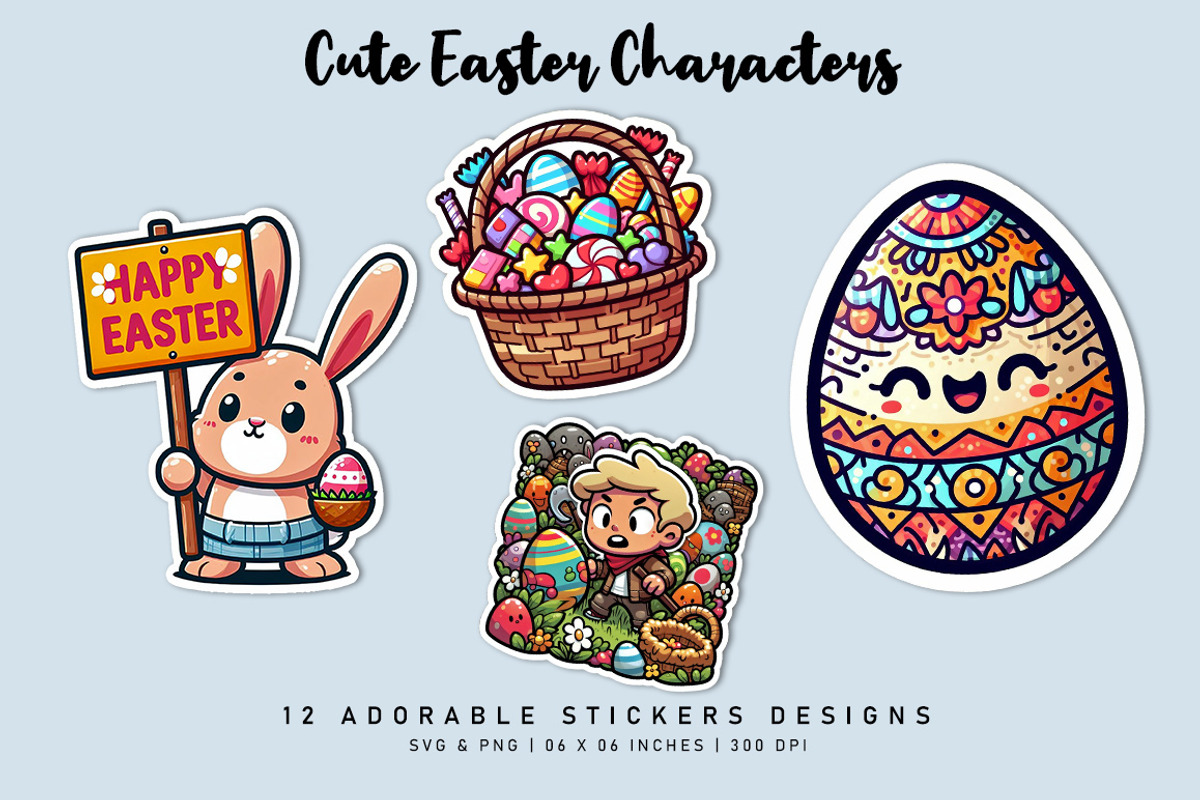 Cute Easter Characters, a Seasonal Illustration by Digital Art Creations (Photo 4 of 6)