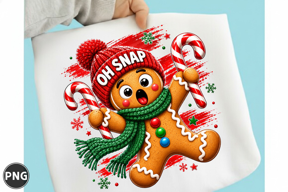 Oh Snap Gingerbread Man PNG, a Seasonal Illustration by designcity5 (Photo 1 of 4)