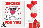 Funny Cat Valentine Sucker PNG, an Illustration by Daily.Designs (Thumbnail 2 of 5)