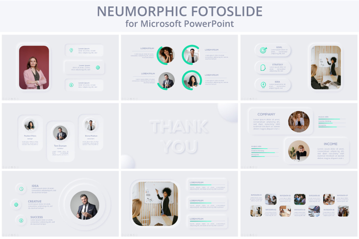 Set Neumorphic Animated Template, a Presentation Template by Infographics project (Photo 6 of 13)