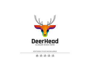 Modern Gradient Dear Head Logo, a Branding & Logo Template by Artnivora.Std