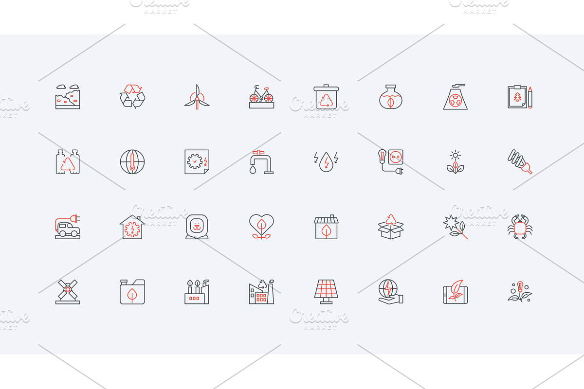 Eco friendly technology icons, an Illustration by Lemberg Vector