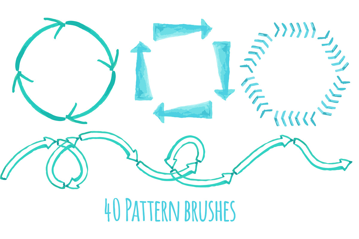 40 Hand-drawing arrow brushes preview 4