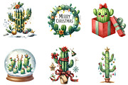 Christmas Cactus P2 Clipart, an Illustration by DreamArtGraphic (Thumbnail 2 of 5)