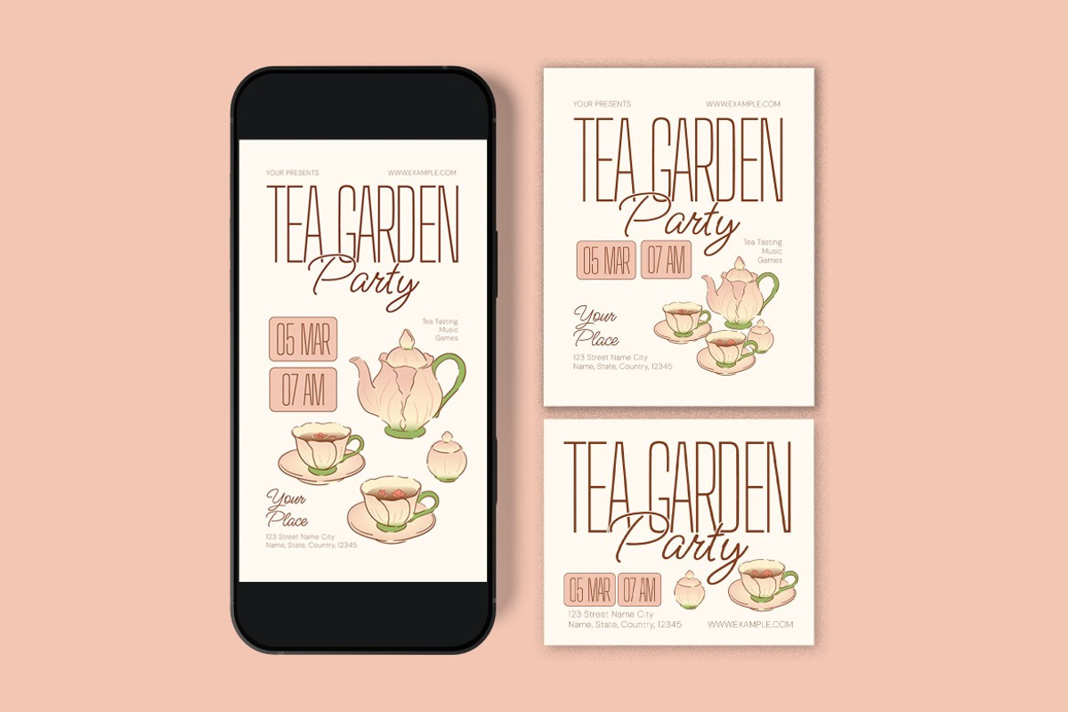Tea Garden Party Flyer, a Flyer Template by graphicook (Photo 3 of 3)