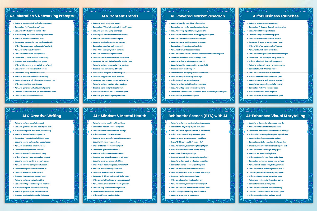 1000+ AI Social Media Prompt Book, a Stationery Template by Designmela01 (Photo 2 of 6)