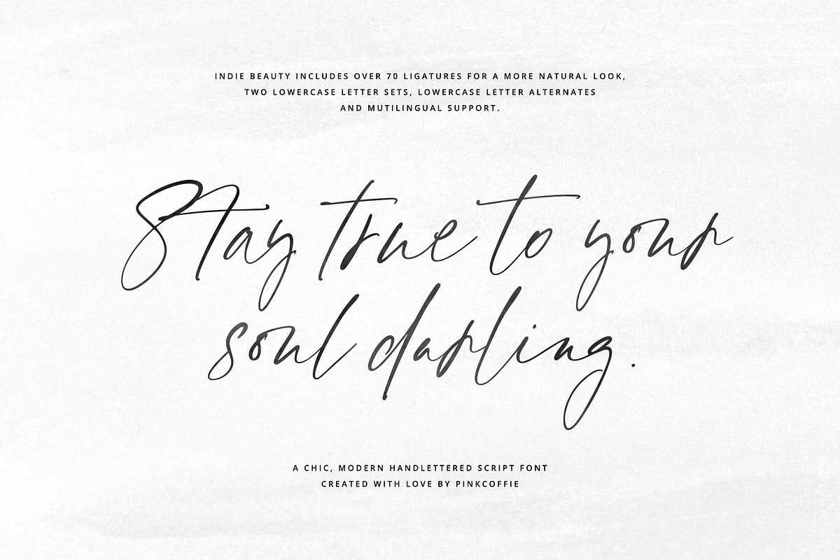 Indie Beauty Chic Handlettered Font, a Script Font by Pink Coffie (Photo 11 of 30)