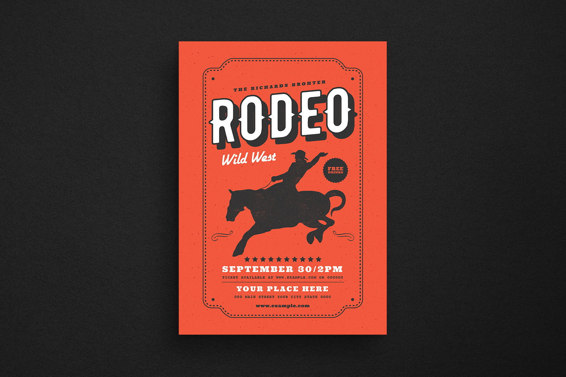 Vintage Country Rodeo Event Flyer by Guuver  Creative Market