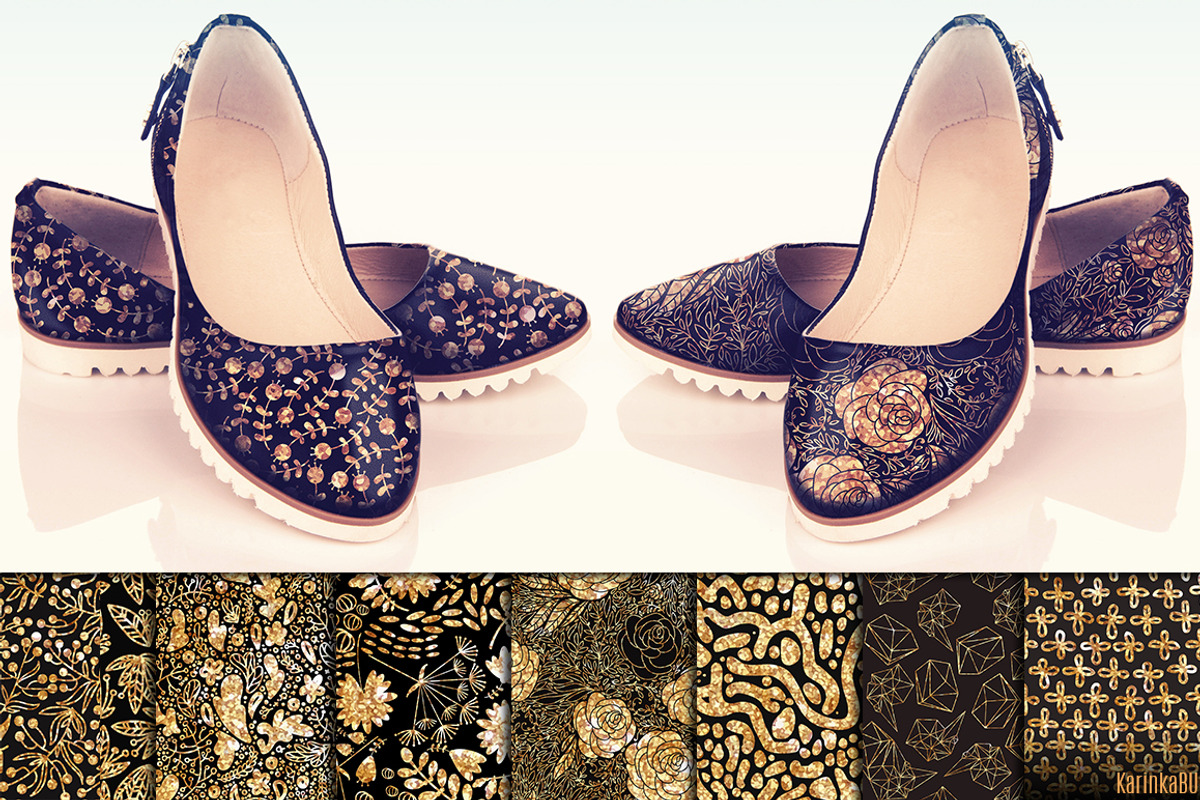 Big Gold Foil pattern bundle, a Pattern Graphic by KarinkaBU (Photo 5 of 6)