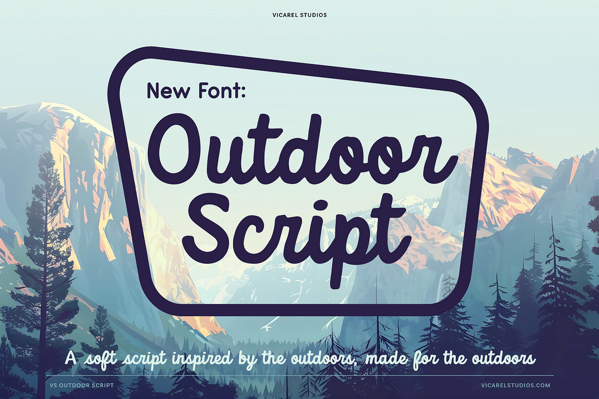 Outdoor Script | National Park Font, a Script Font by Vicarel Studios (Photo 1 of 27)